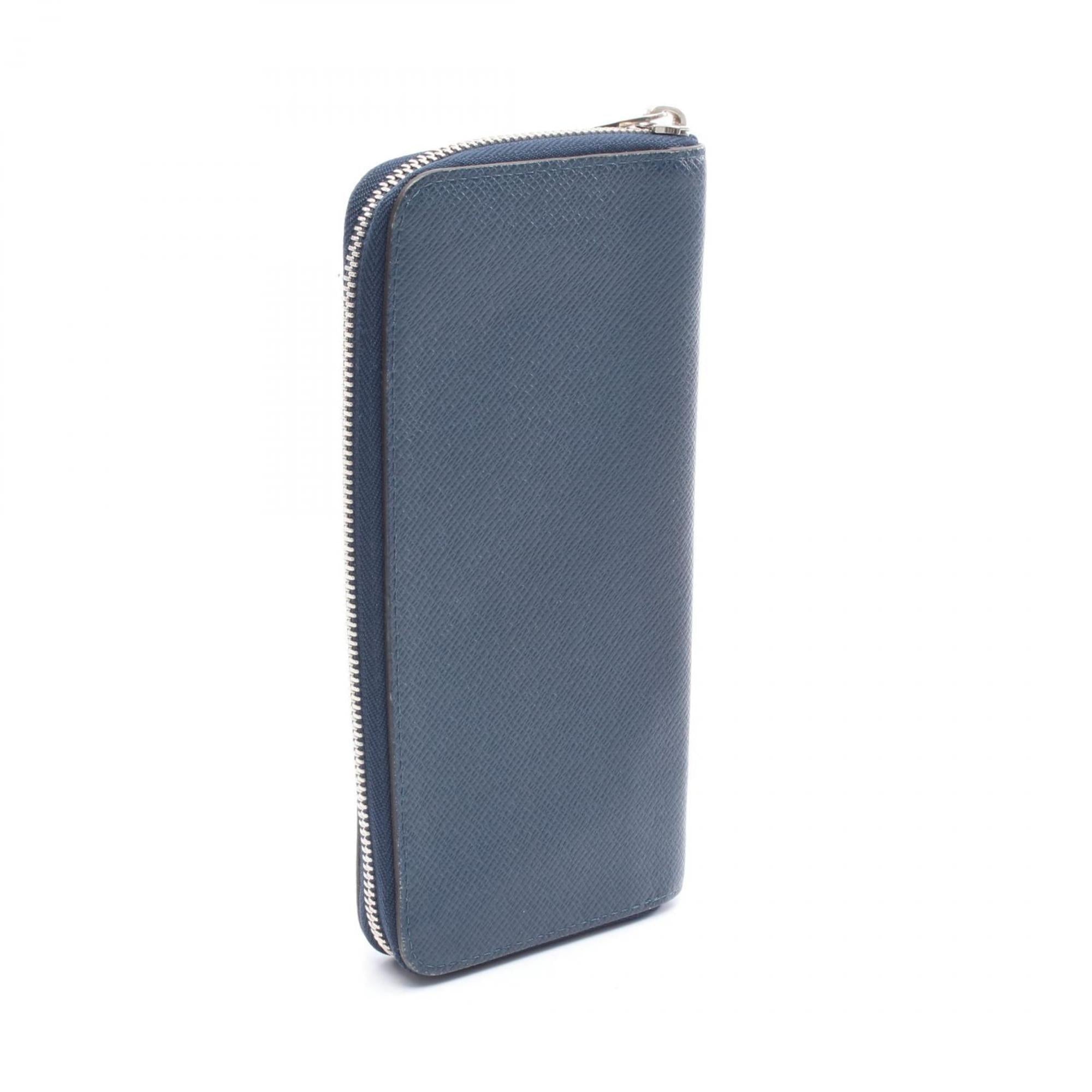 Louis Vuitton Navy Leather Long Wallet (Bi-Fold) (Pre-Owned)