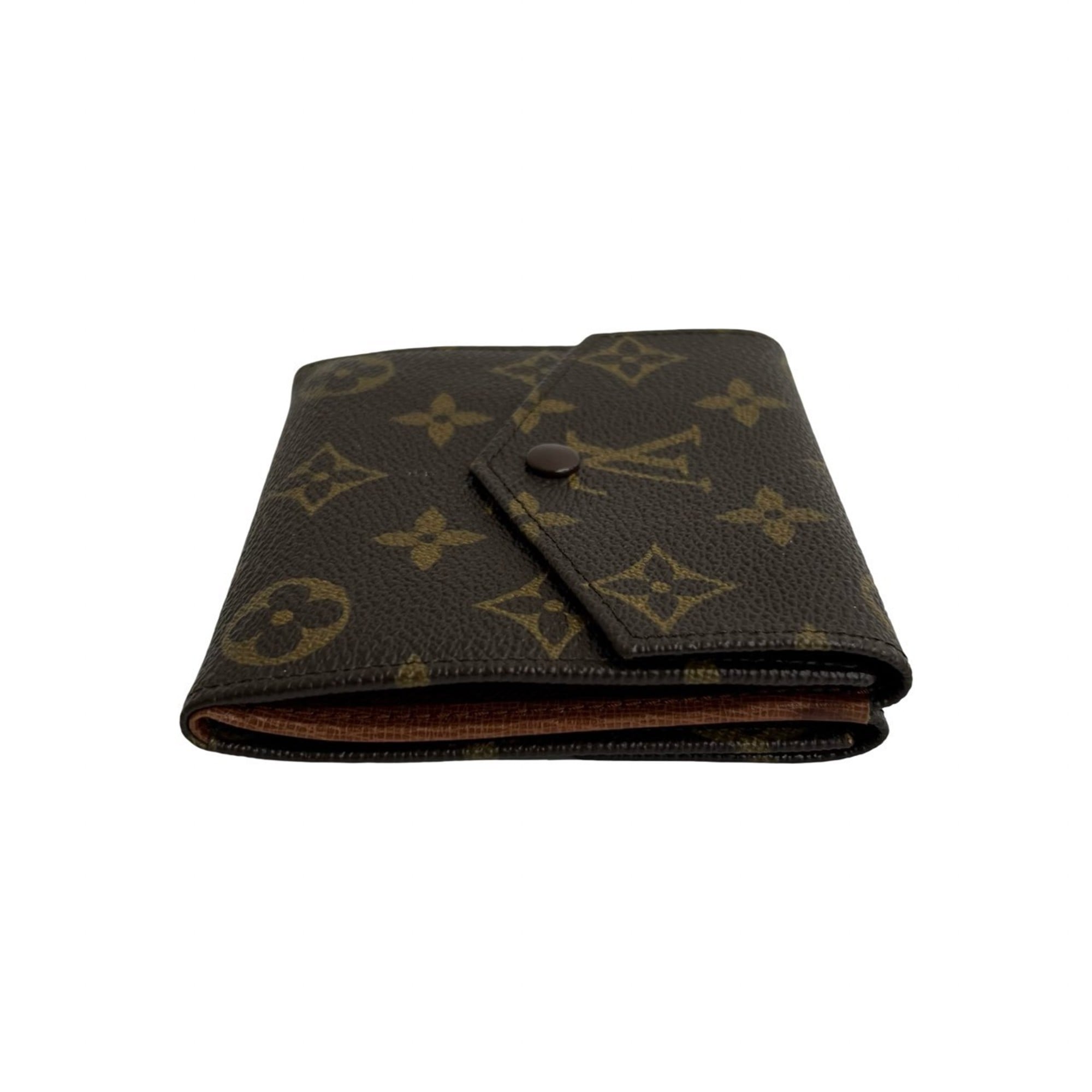 Louis Vuitton Brown Leather Pvc Wallet (Tri-Fold) (Pre-Owned)