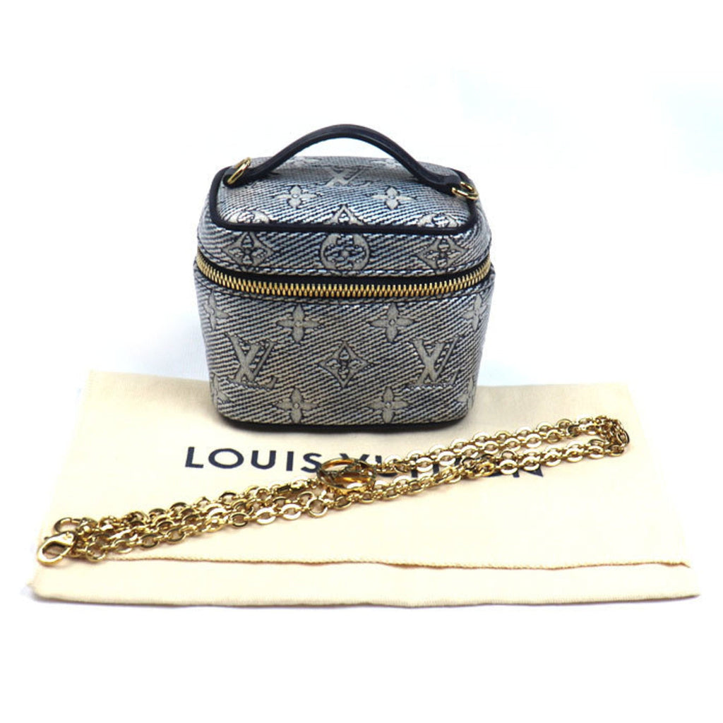 Louis Vuitton Navy Jacquard Denim Shoulder Bag Vanity Bag (Pre-Owned)