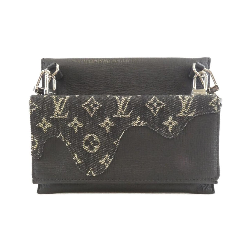 Louis Vuitton Black Monogram Monogram Monogram Denim Leather Shoulder Bag (Pre-Owned)