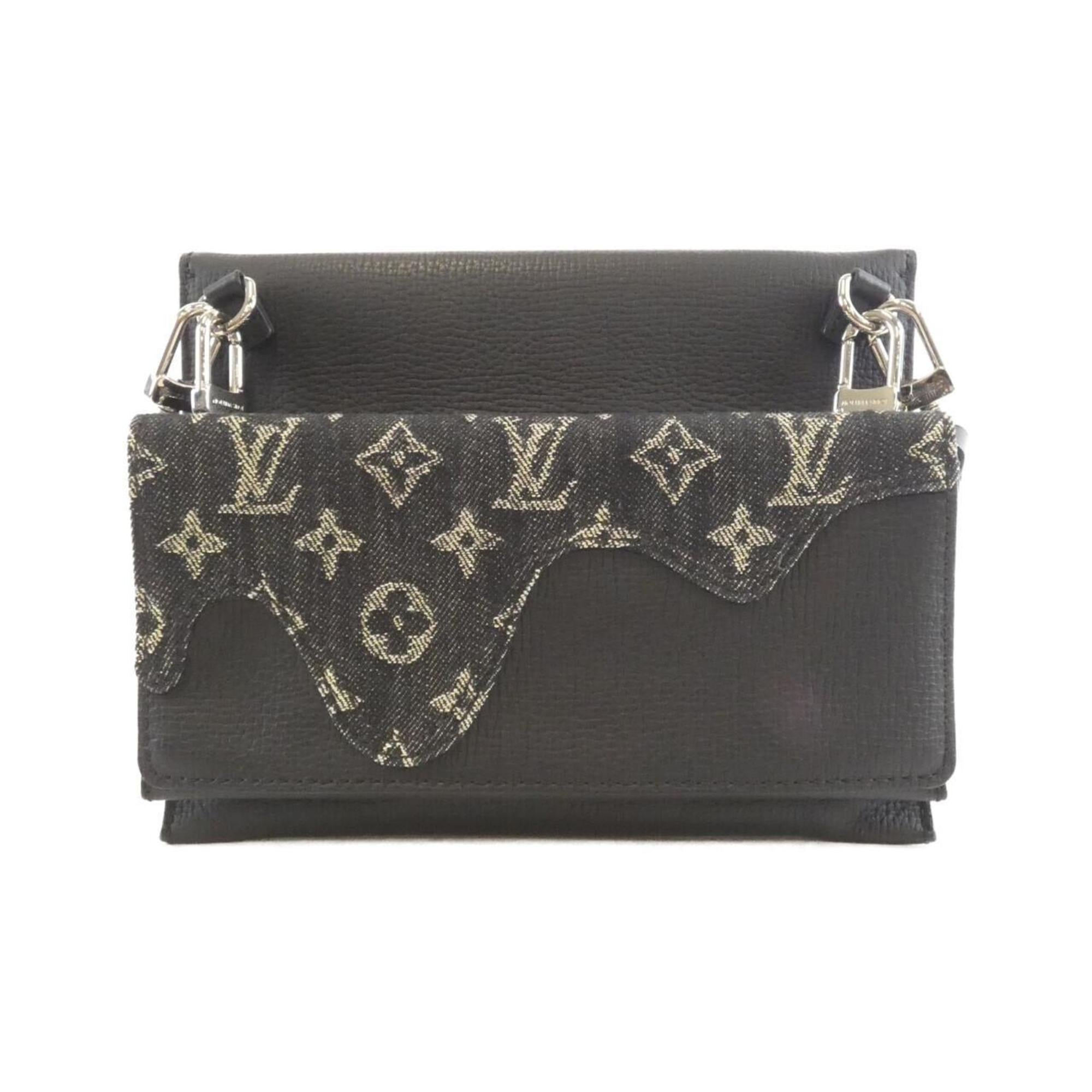 Louis Vuitton Black Monogram Monogram Monogram Denim Leather Shoulder Bag (Pre-Owned)