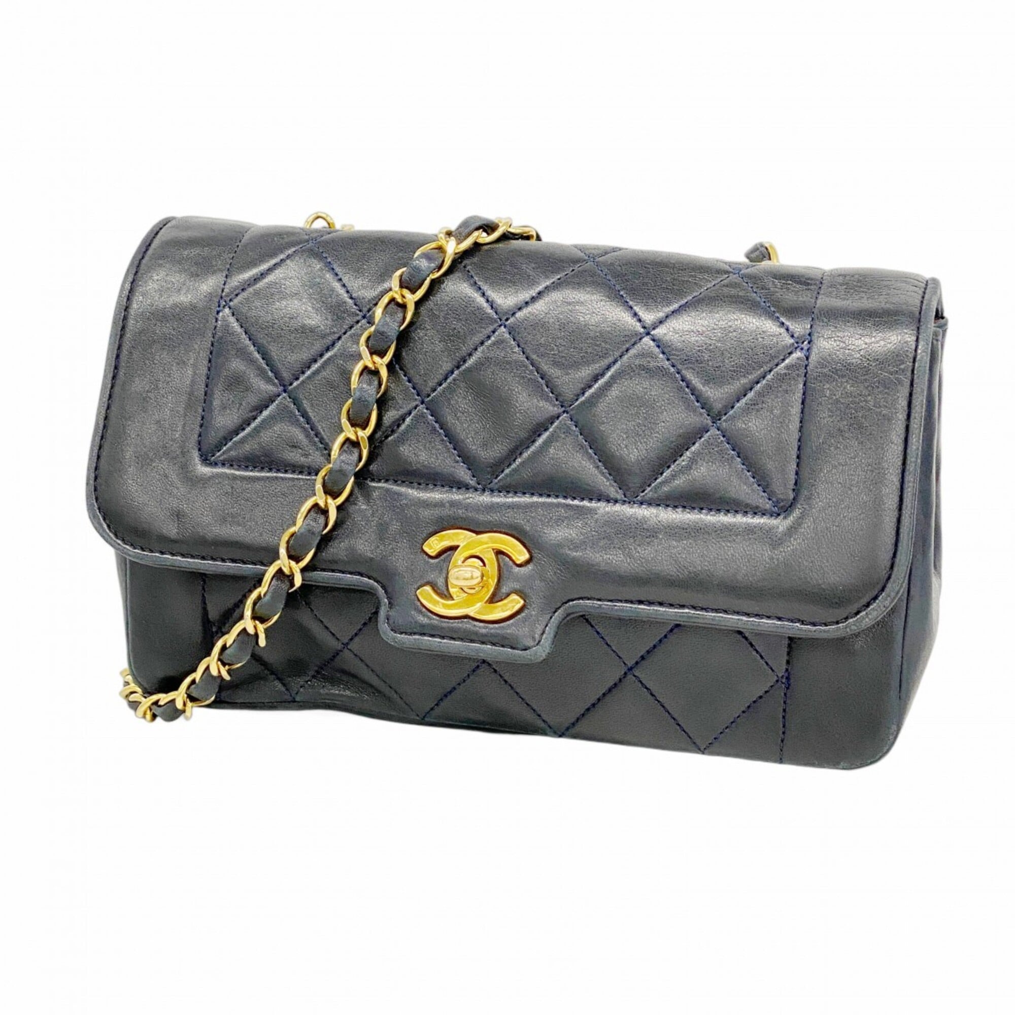 Vintage CC Chain Flap Bag Quilted Lambskin Small