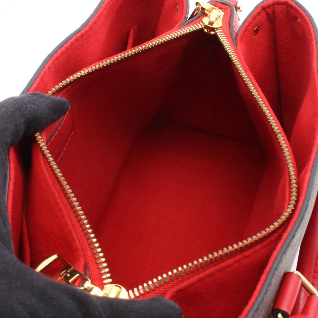 Louis Vuitton Brown Red Color Coated Canvas Pvc Leather Monogram Handbag (Pre-Owned)
