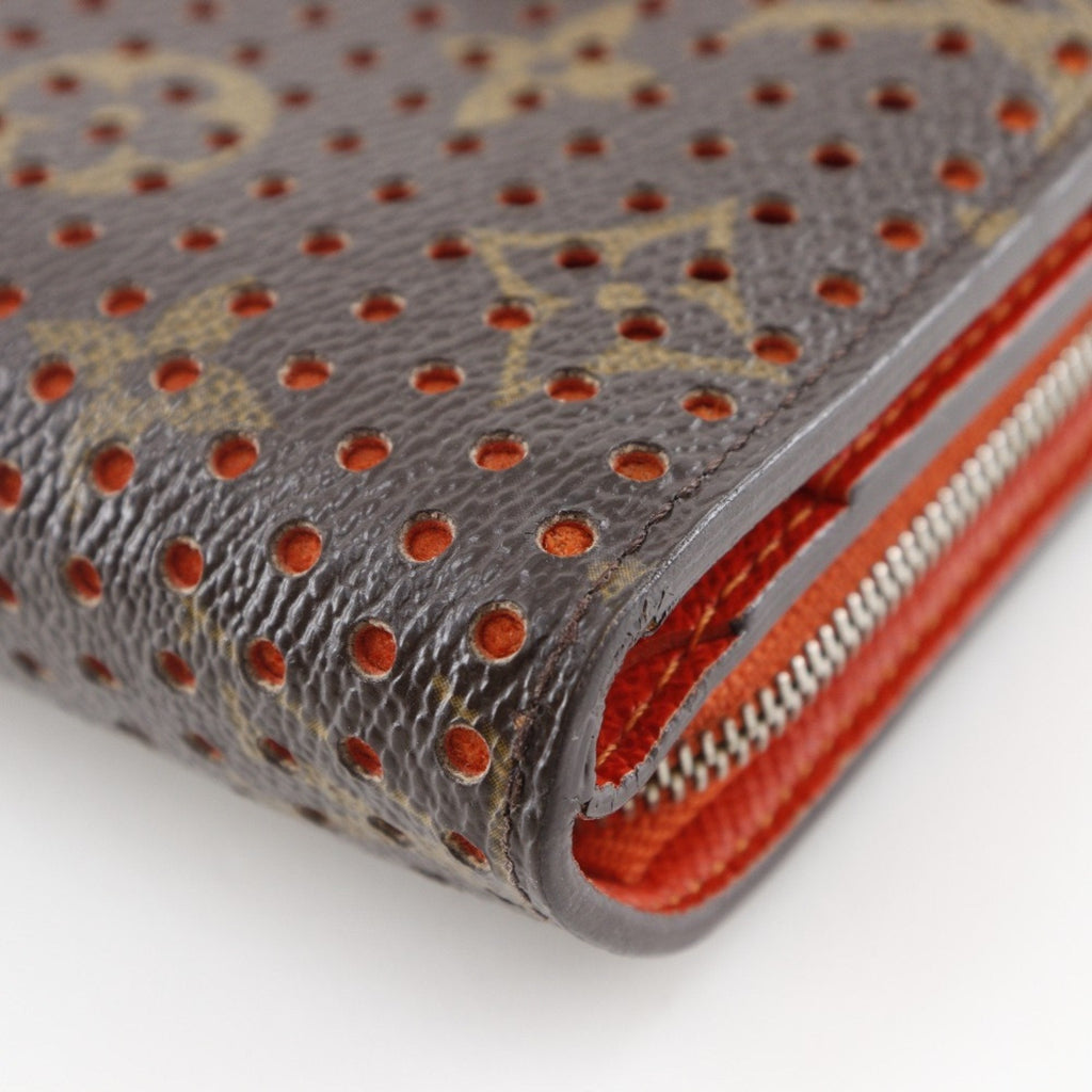 Louis Vuitton Lv Orange Orange Monogram Perforated Wallet (Bi-Fold) (Pre-Owned)