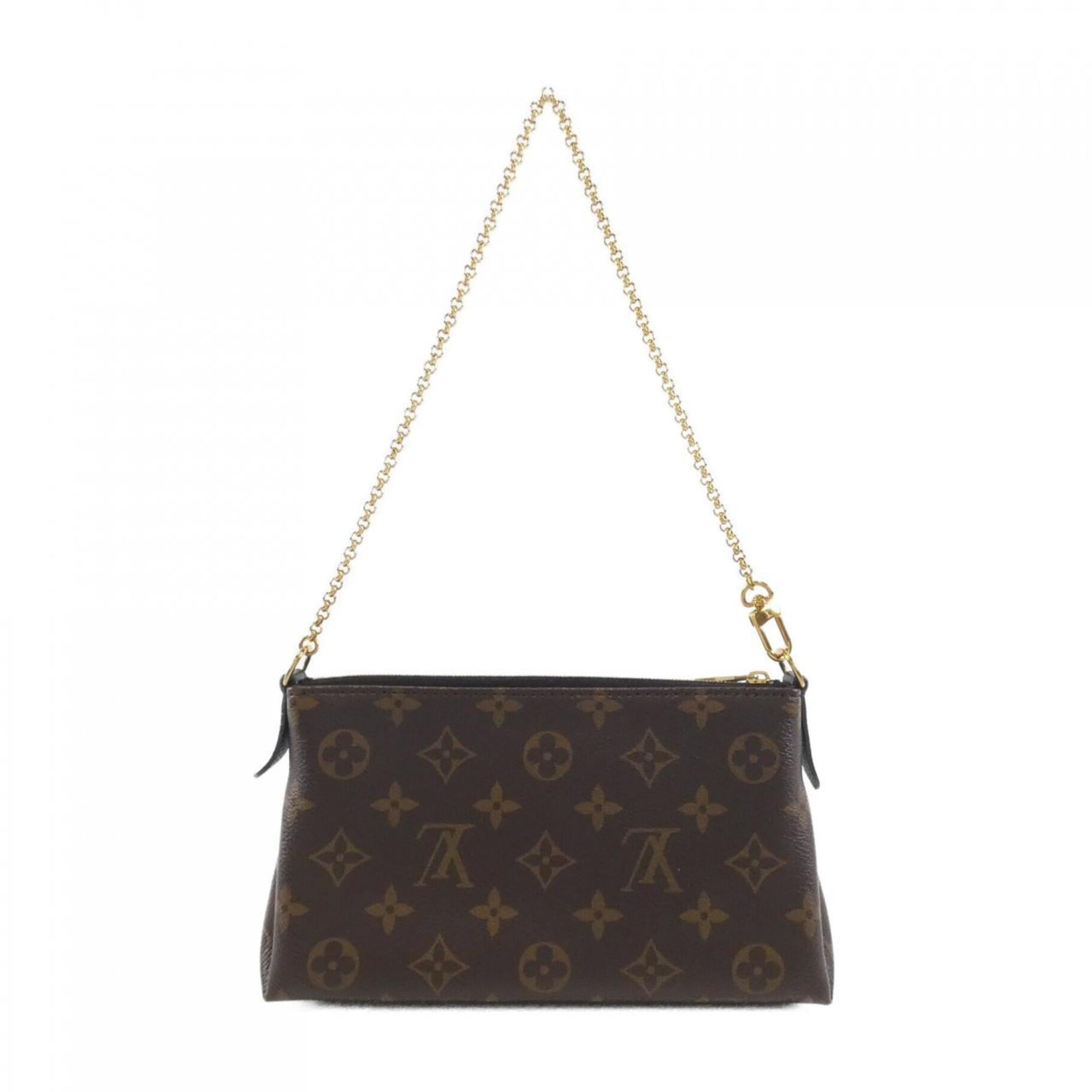 Louis Vuitton Monogram Black Marron Coated Canvas Shoulder Bag (Pre-Owned)