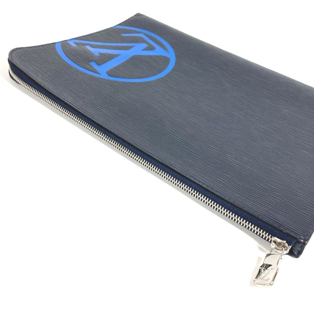 Louis Vuitton Epi Navy Blue Epi Leather Clutch Bag Pochette (Pre-Owned)