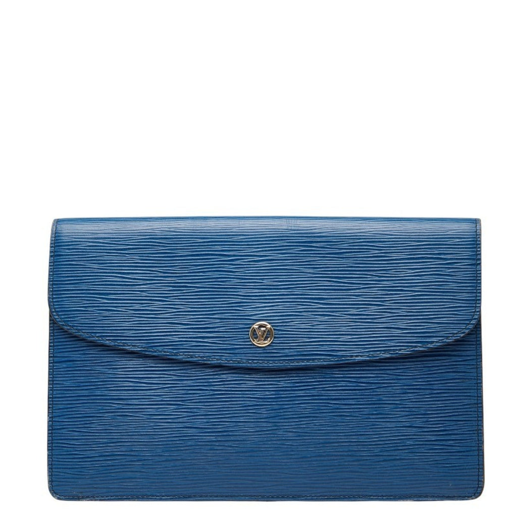 Louis Vuitton Epi Toledo Blue Leather Clutch Bag (Pre-Owned)