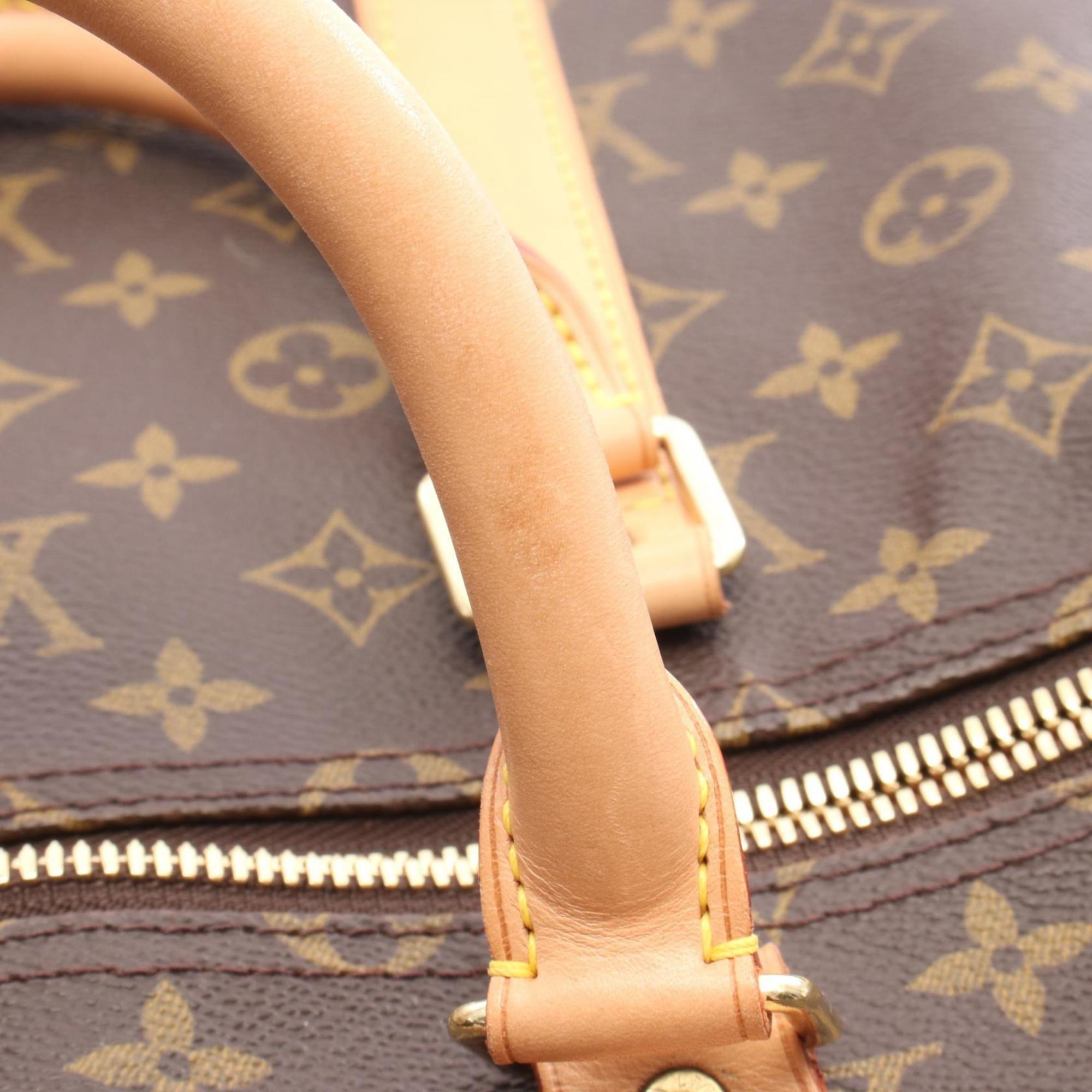 Louis Vuitton Brown Coated Canvas Leather Boston Bag (Pre-Owned)