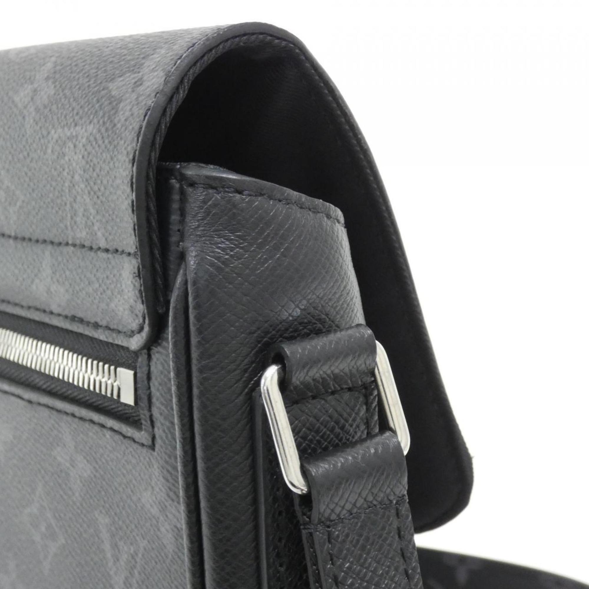 Louis Vuitton Black Coated Canvas Leather Shoulder Bag (Pre-Owned)