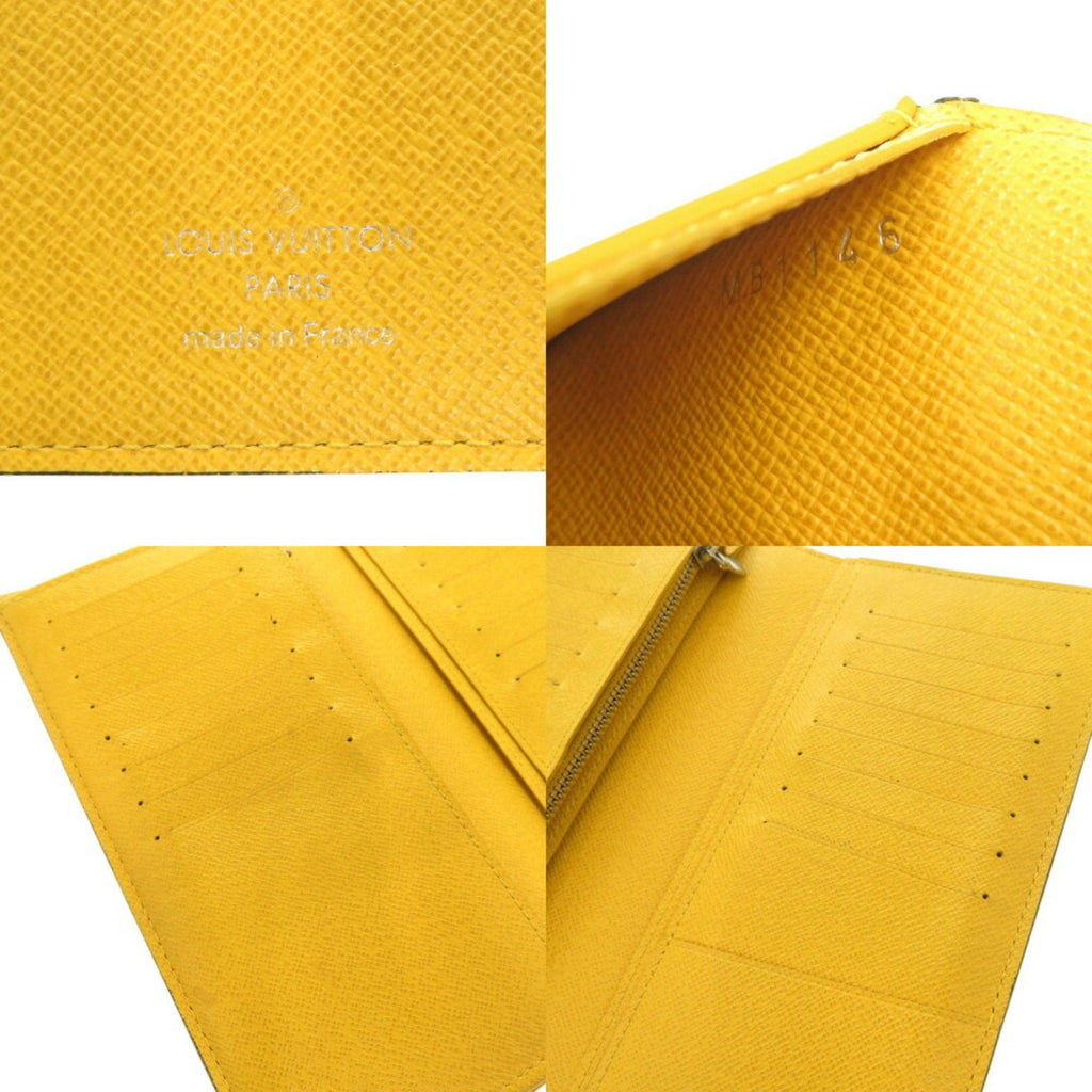 Louis Vuitton Jaune Taiga Leather Long Wallet (Bi-Fold) (Pre-Owned)