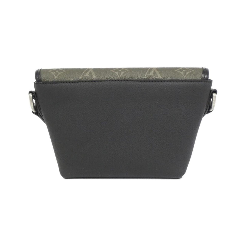 Louis Vuitton Black Khaki Coated Canvas Shoulder Bag (Pre-Owned)