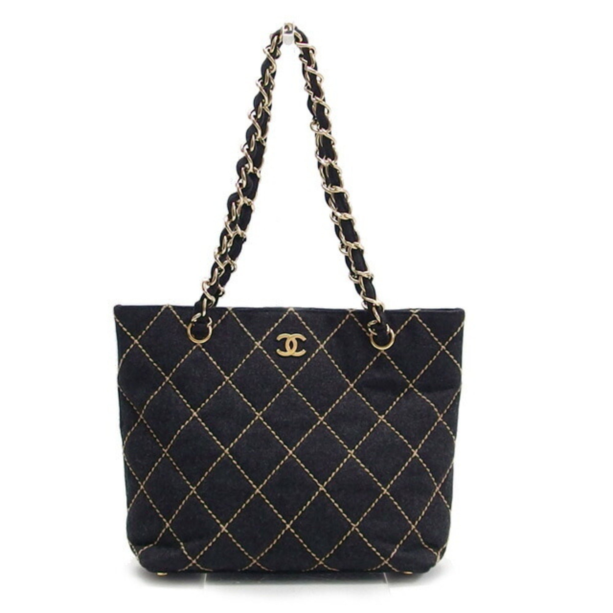 Surpique Chain Tote Quilted Wool Small