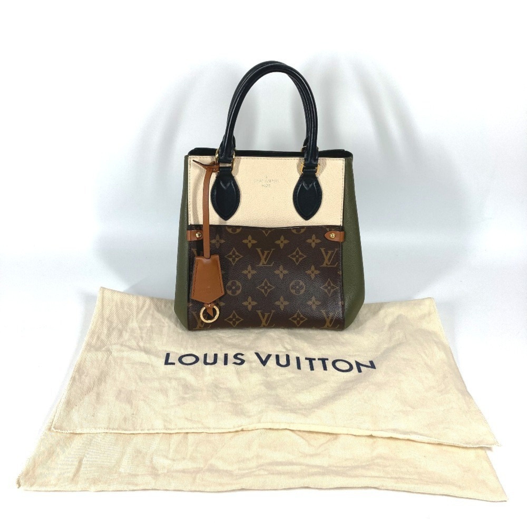 Louis Vuitton Brown Khaki Monogram White Monogram Handbag Tote Bag (Pre-Owned)