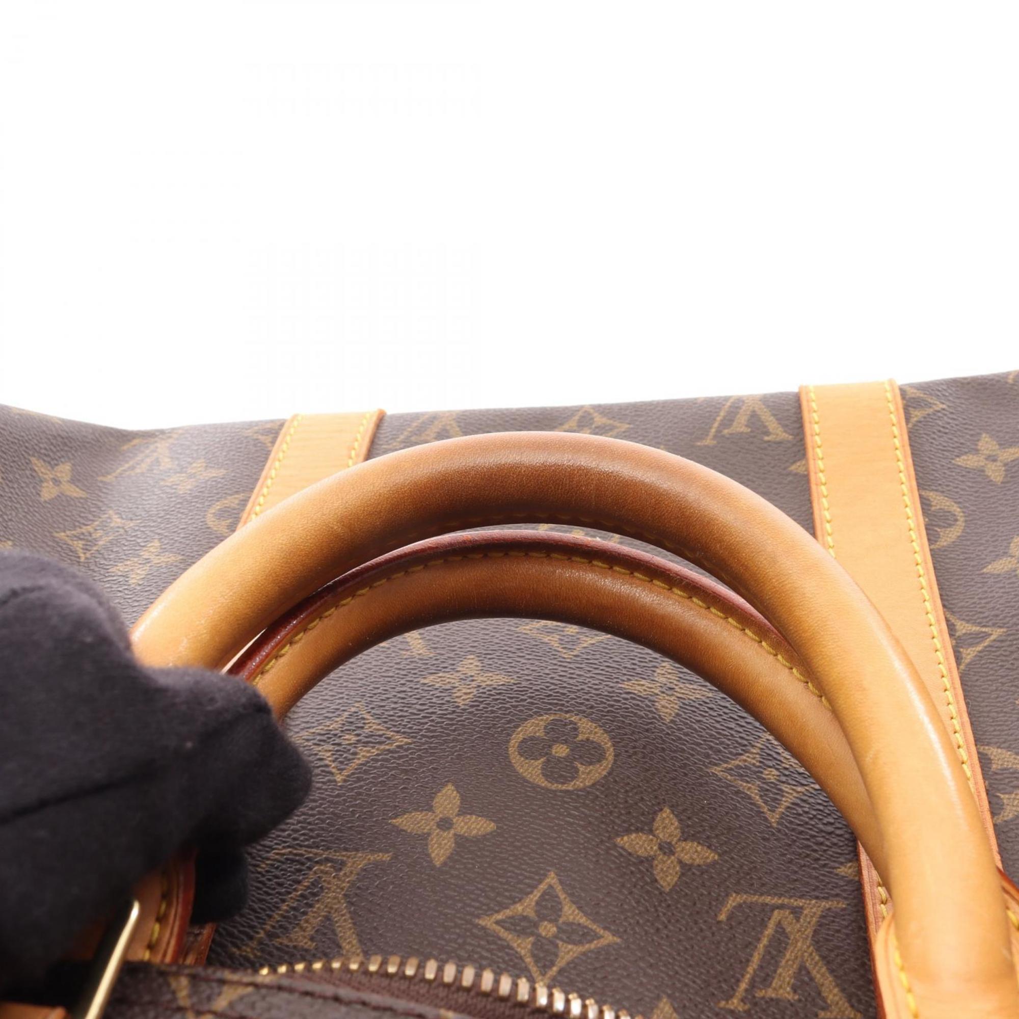 Louis Vuitton Brown Monogram Coated Canvas Leather Boston Bag (Pre-Owned)