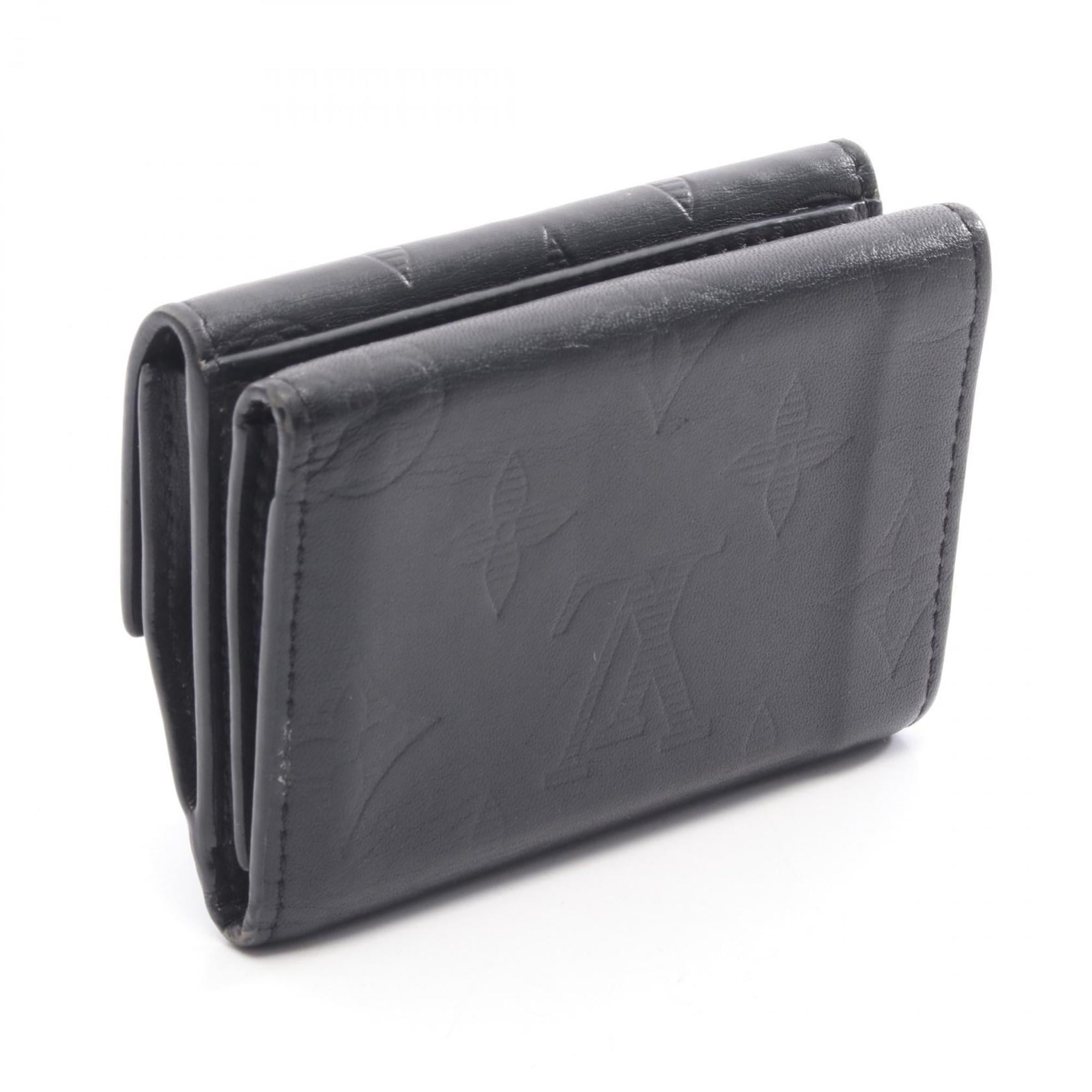 Louis Vuitton Black Noir Monogram Shadow Wallet (Tri-Fold) (Pre-Owned)