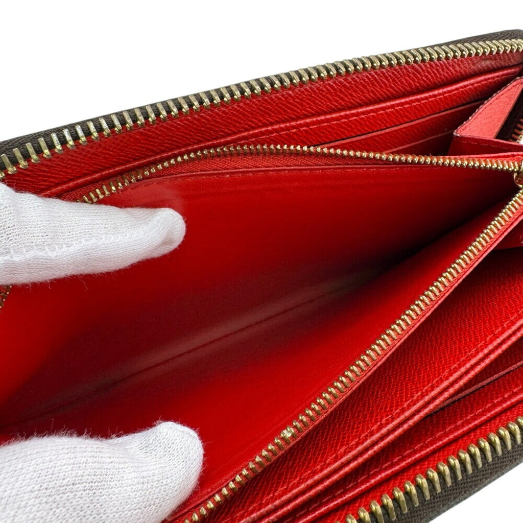Louis Vuitton Brown Red Color Leather Long Wallet (Bi-Fold) (Pre-Owned)