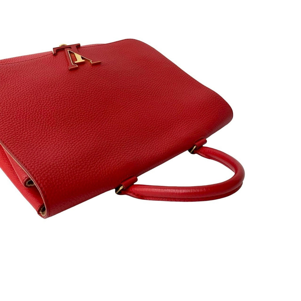 Louis Vuitton Red Color Leather Handbag Shoulder Bag Tote Bag (Pre-Owned)