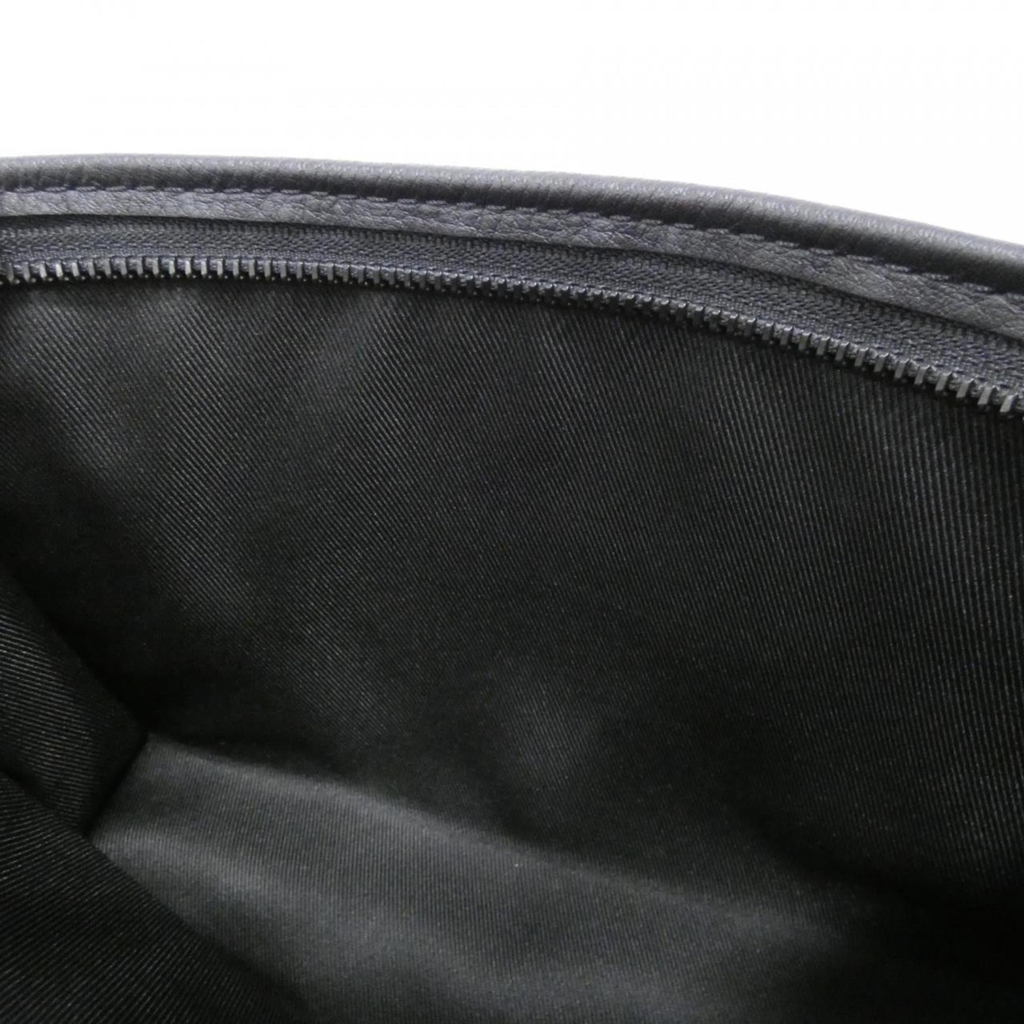 Louis Vuitton Black Leather Pouch Shoulder Bag (Pre-Owned)