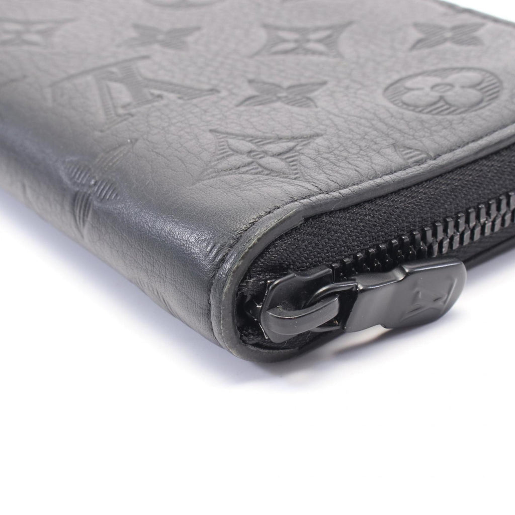 Louis Vuitton Black Monogram Shadow Leather Long Wallet (Bi-Fold) (Pre-Owned)