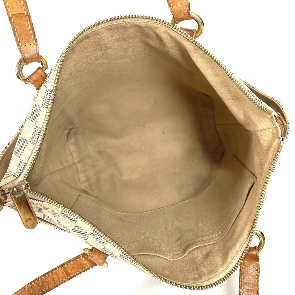 Louis Vuitton Galle White Yellow Damier Azur Shoulder Bag Tote Bag (Pre-Owned)