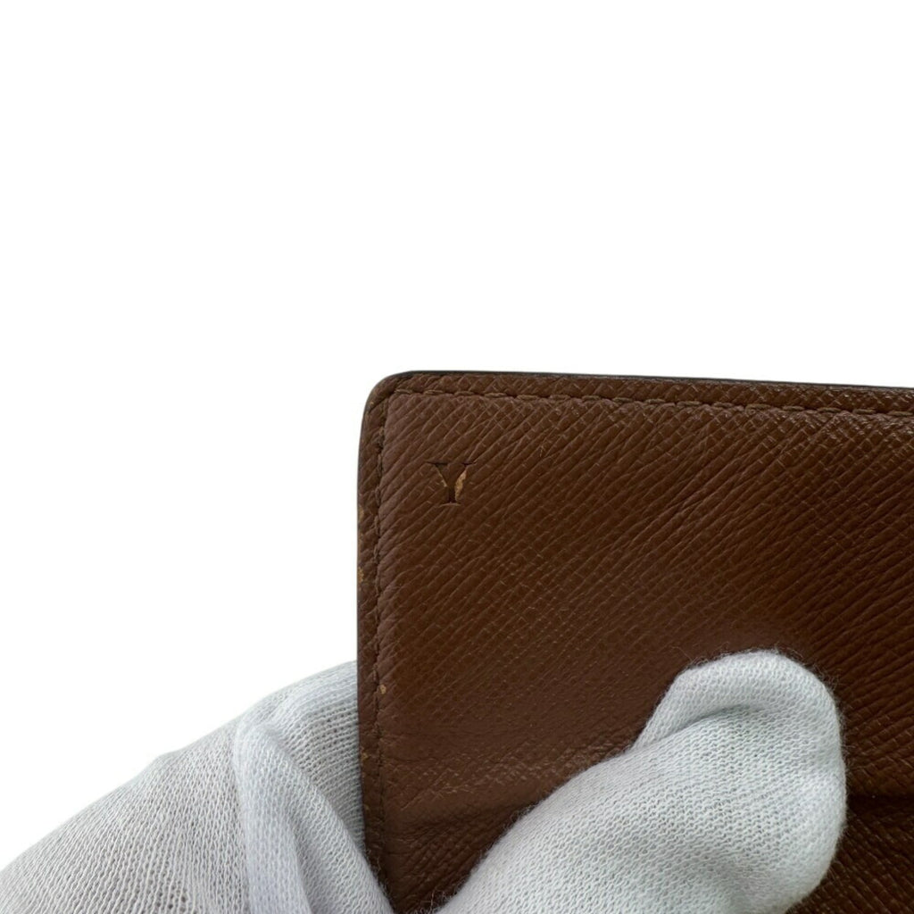 Louis Vuitton Brown Leather Long Wallet (Tri-Fold) (Pre-Owned)