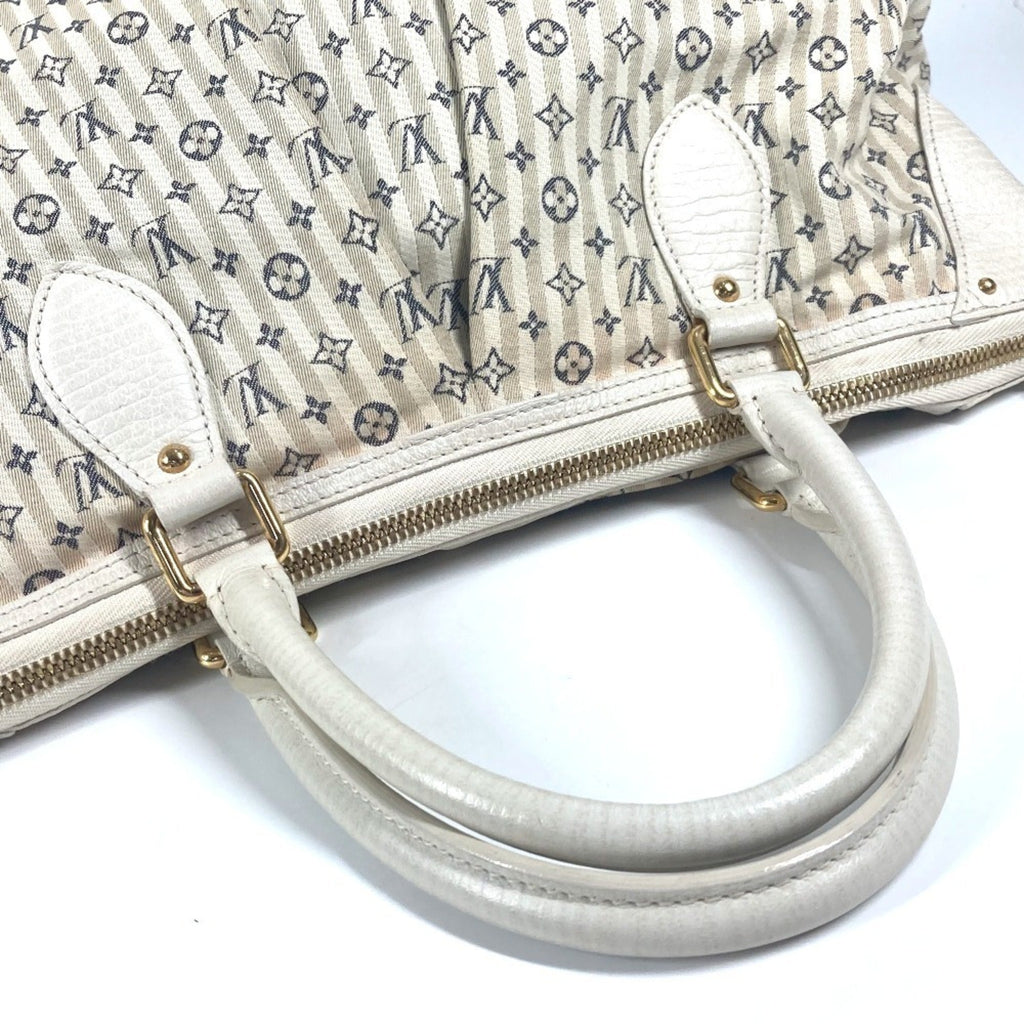 Louis Vuitton Blue White Monogram Mini Handbag Shoulder Bag Tote Bag (Pre-Owned)