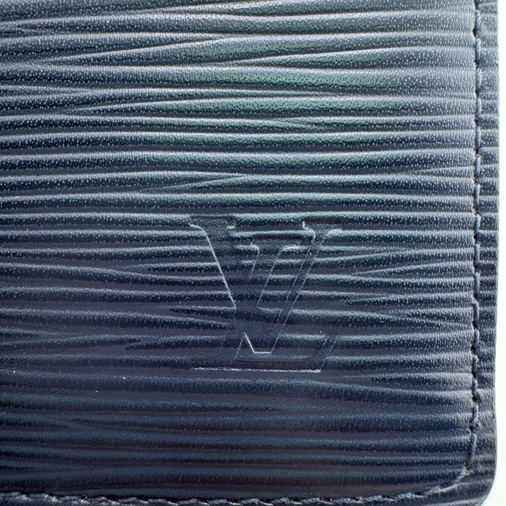 Louis Vuitton Navy Leather Long Wallet (Bi-Fold) (Pre-Owned)