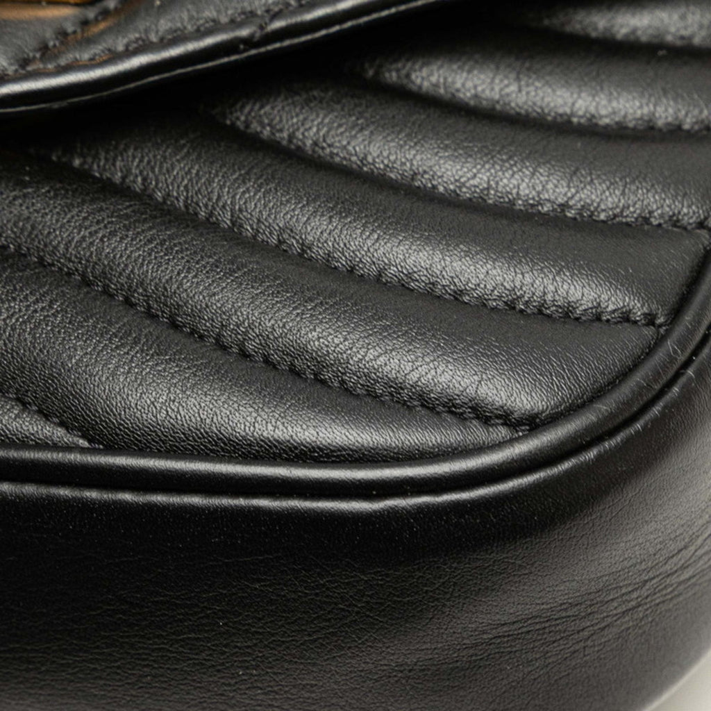 Louis Vuitton Black Noir Leather Pochette Shoulder Bag (Pre-Owned)