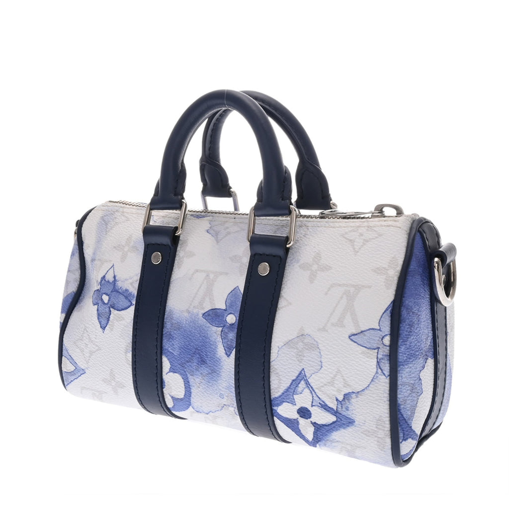 Louis Vuitton Blue White Monogram Canvas Handbag (Pre-Owned)