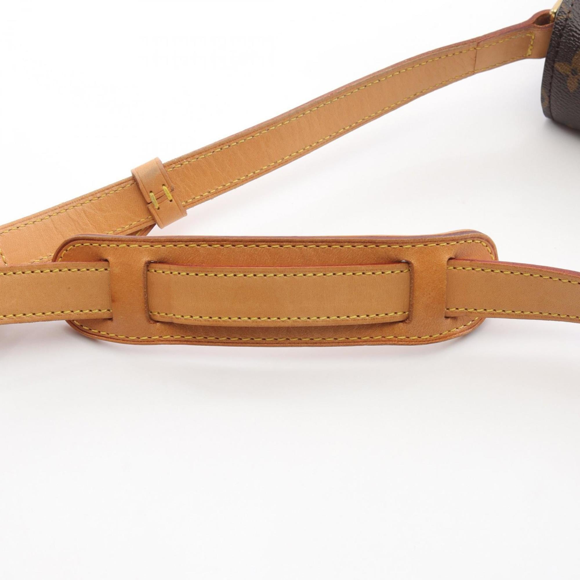 Louis Vuitton Brown Coated Canvas Leather Shoulder Bag (Pre-Owned)