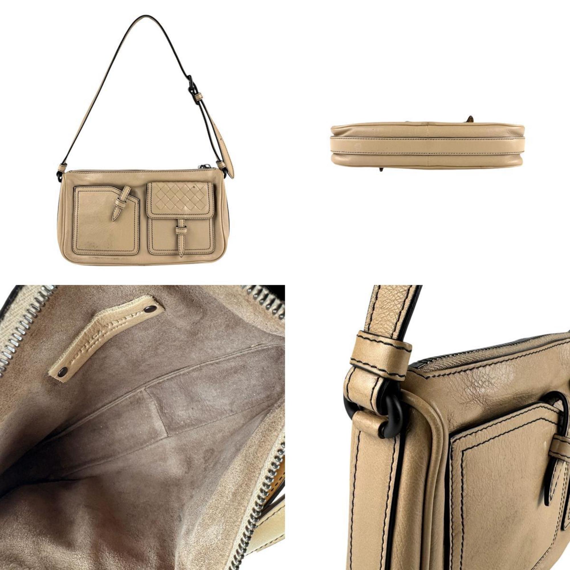 Multi Pocket Shoulder Bag Leather and Intrecciato Nappa Small