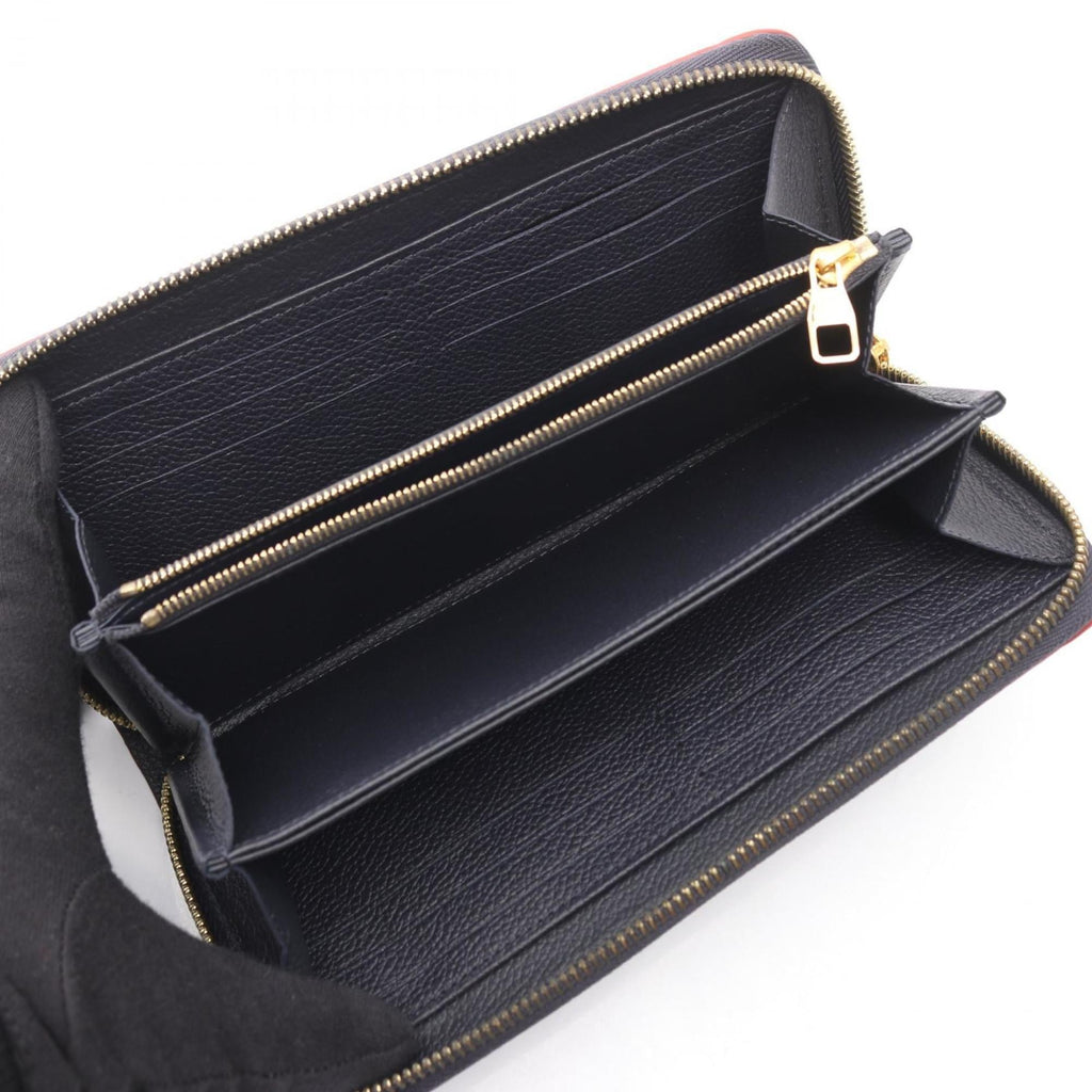 Louis Vuitton Marine Rouge Navy Red Color Monogram Empreinte Long Wallet (Bi-Fold) (Pre-Owned)