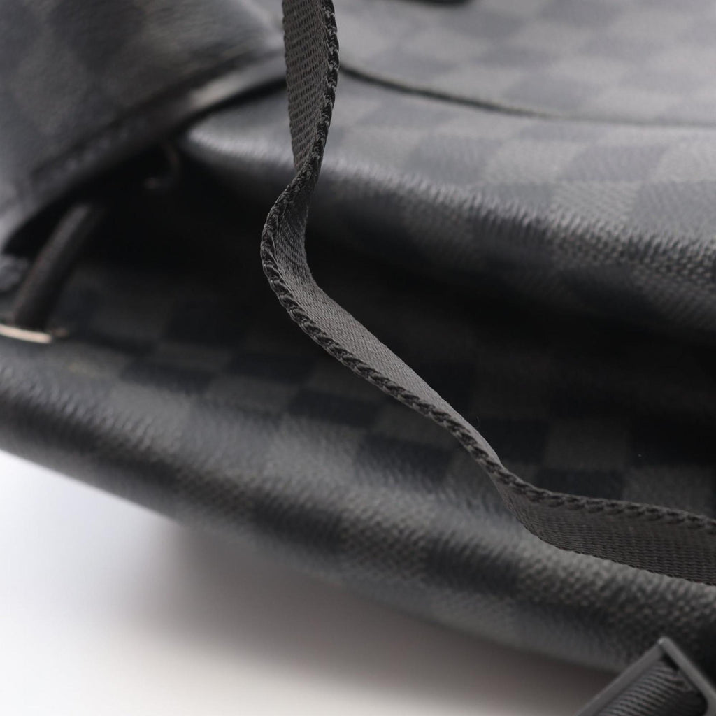 Louis Vuitton Black Coated Canvas Leather Backpack (Pre-Owned)