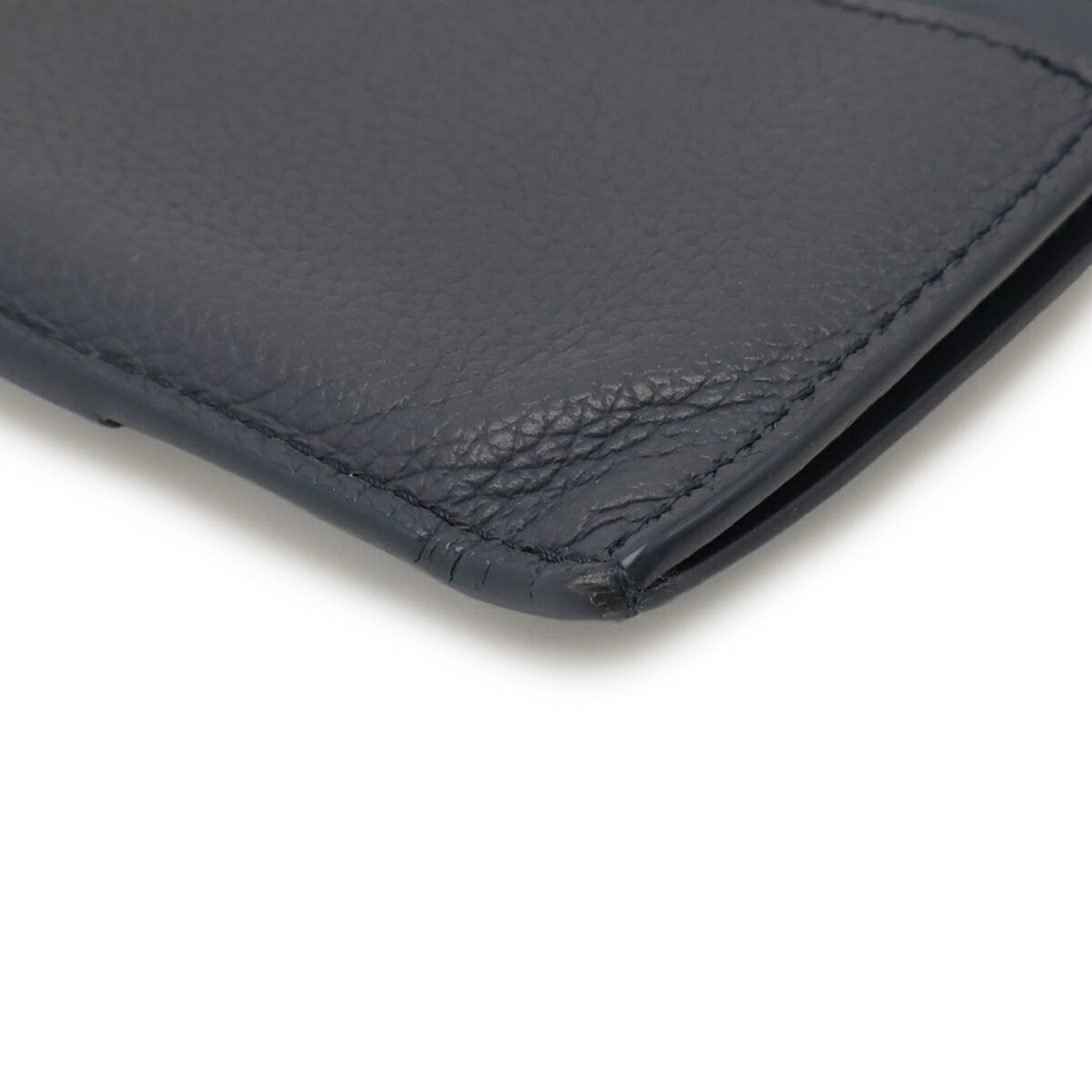 Louis Vuitton Navy Leather Coin Purse/Coin Case (Pre-Owned)