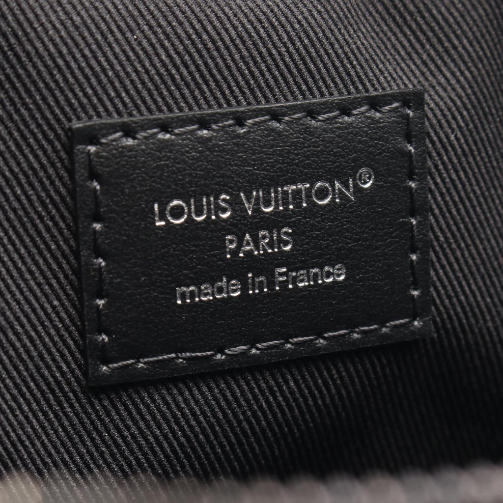 Louis Vuitton Black Gray Coated Canvas Leather Shoulder Bag (Pre-Owned)