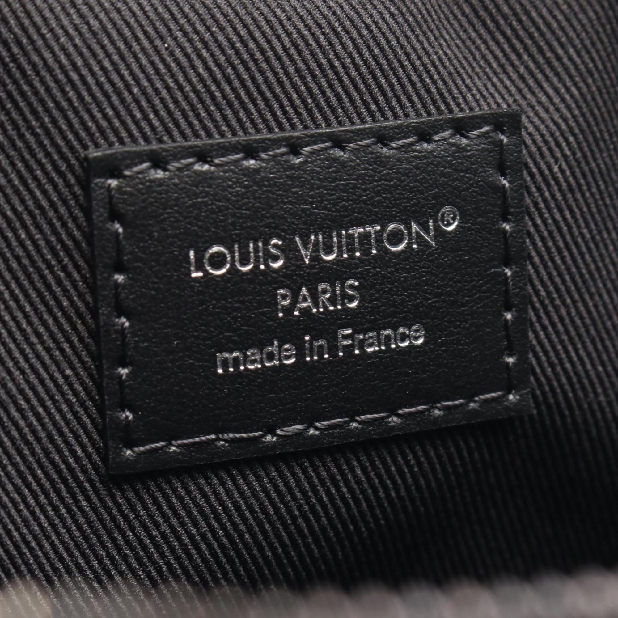 Louis Vuitton Black Gray Coated Canvas Leather Shoulder Bag (Pre-Owned)
