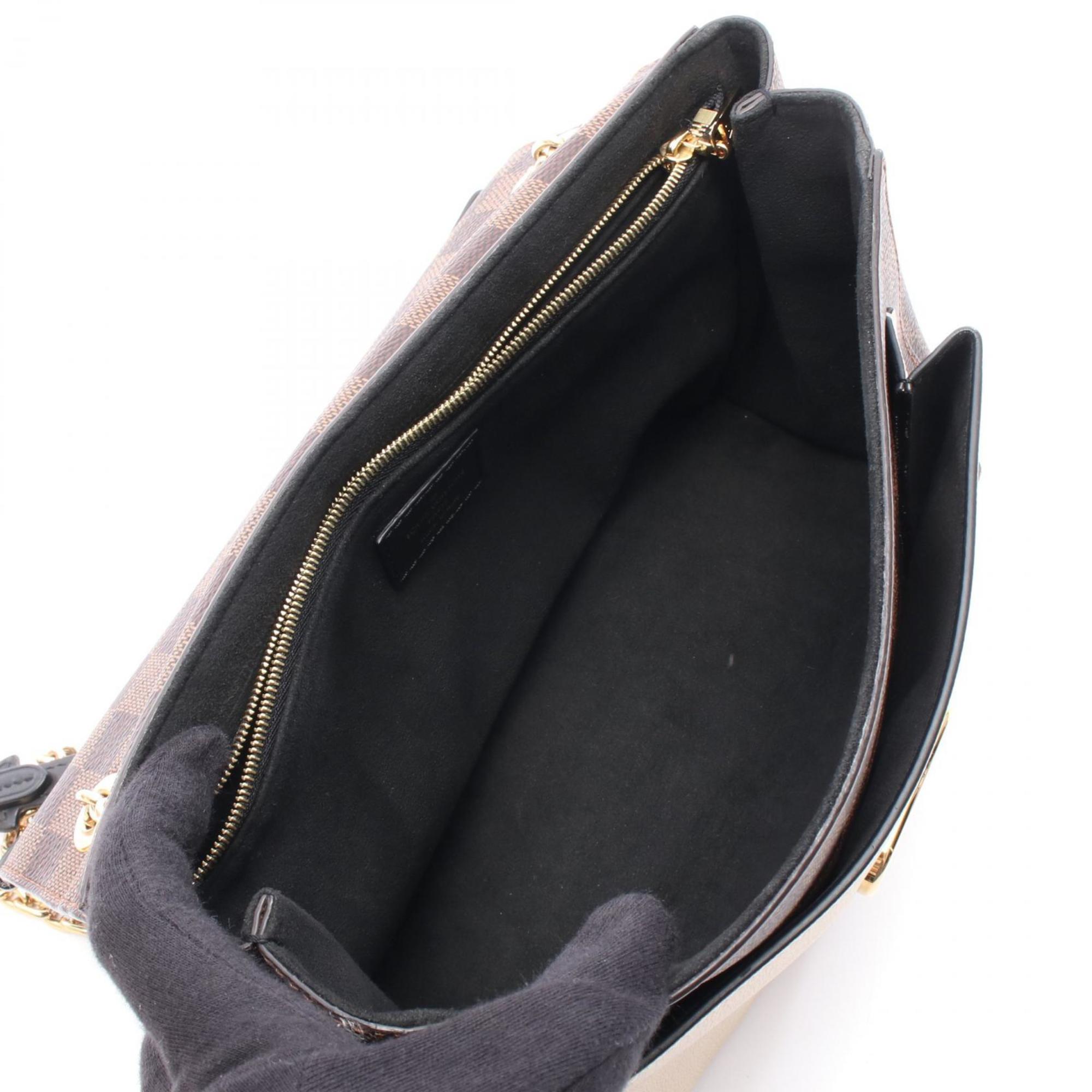 Louis Vuitton Black Brown Damier Canvas Ivory Coated Canvas Shoulder Bag (Pre-Owned)