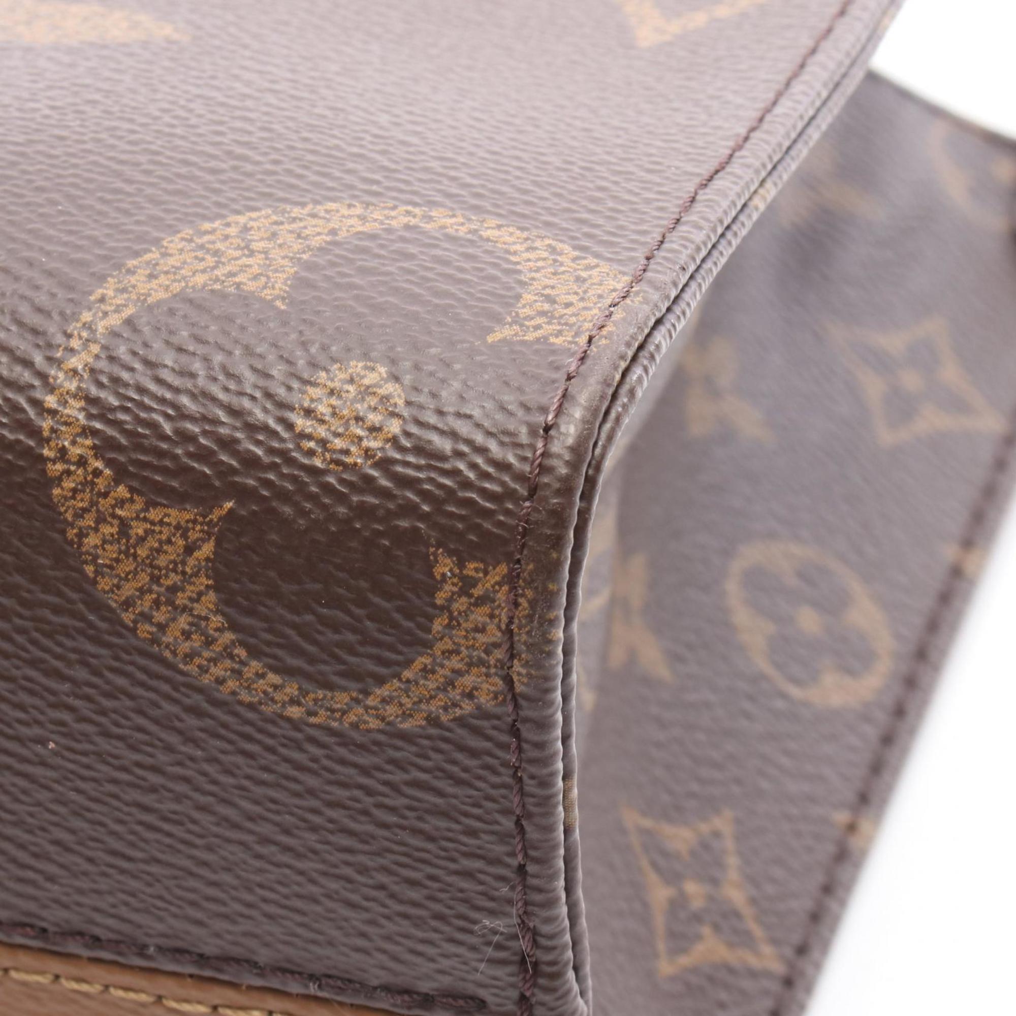 Louis Vuitton Beige Brown Monogram Reverse Coated Canvas Handbag Pouch (Pre-Owned)