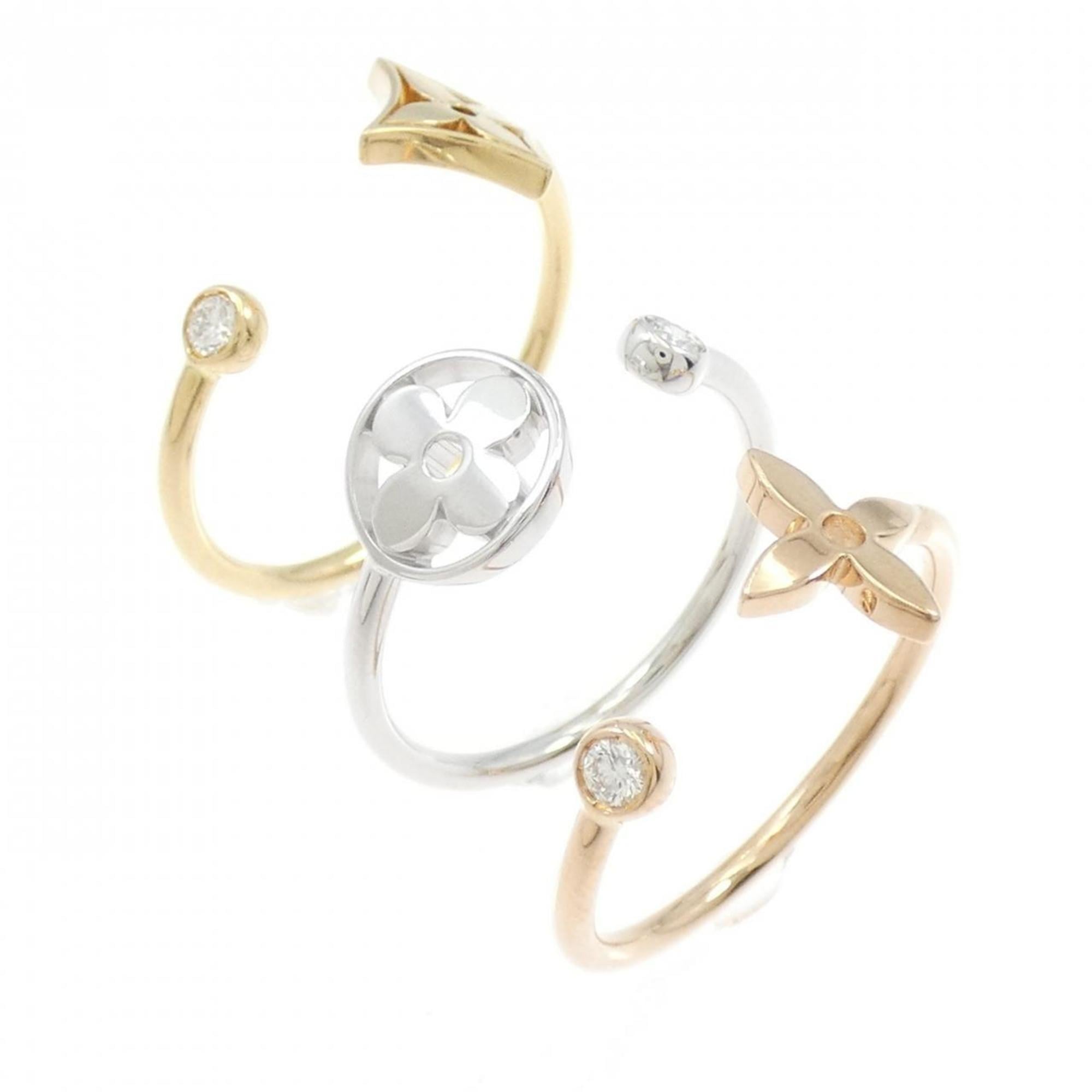 Louis Vuitton Yellow Gold (18K) Pink Gold (18K) White Gold (18K) Band Ring (Pre-Owned)