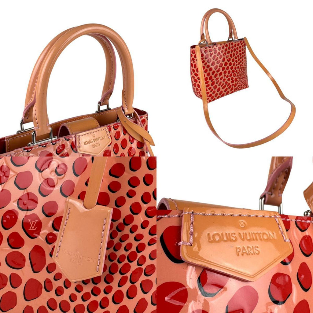 Louis Vuitton Pink Beige Red Color Patent Leather Handbag Shoulder Bag (Pre-Owned)