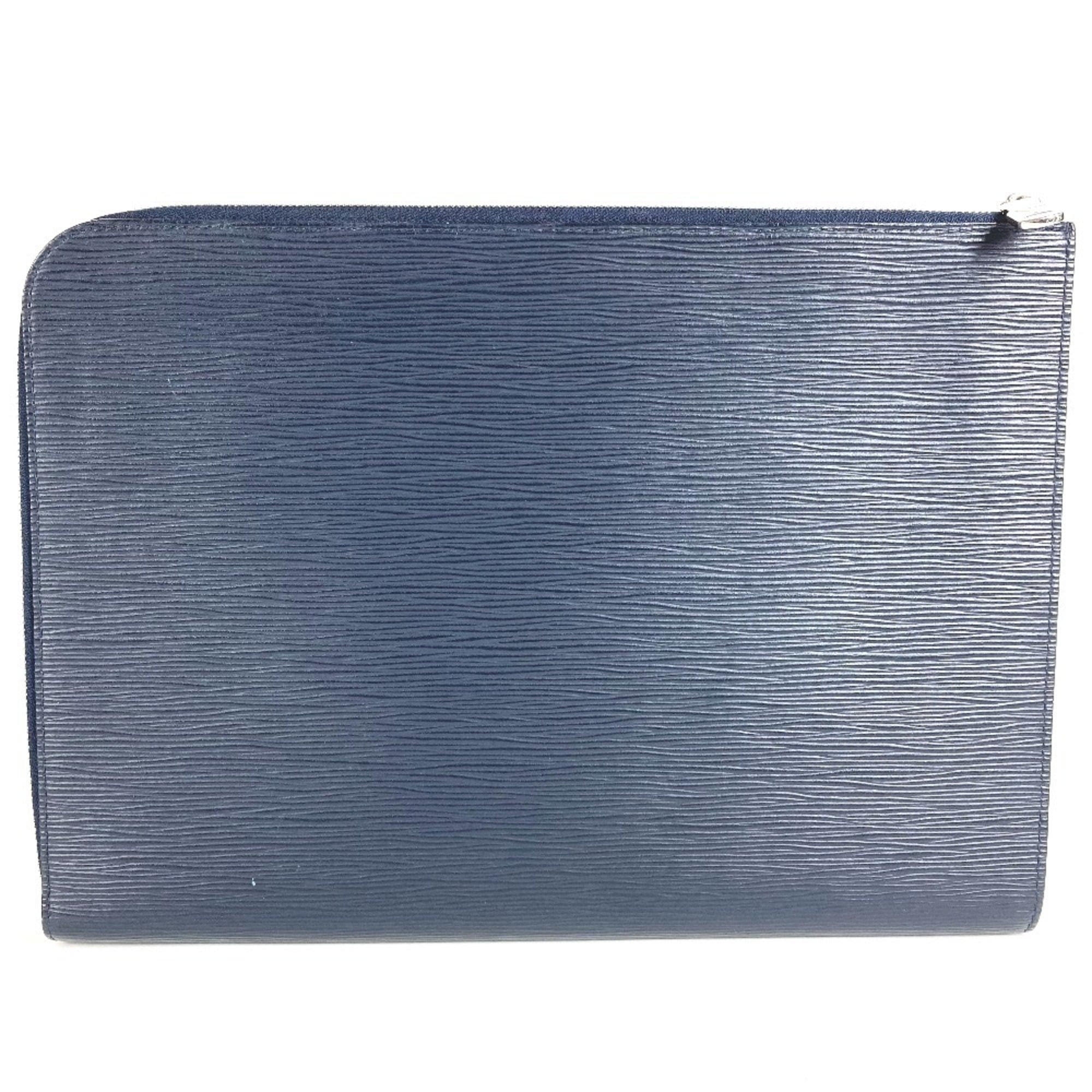 Louis Vuitton Epi Navy Blue Epi Leather Clutch Bag Pochette (Pre-Owned)