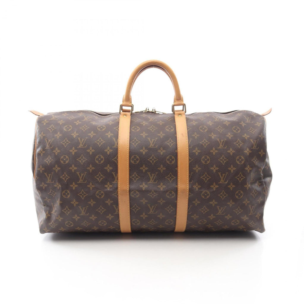 Louis Vuitton Brown Monogram Coated Canvas Leather Boston Bag (Pre-Owned)