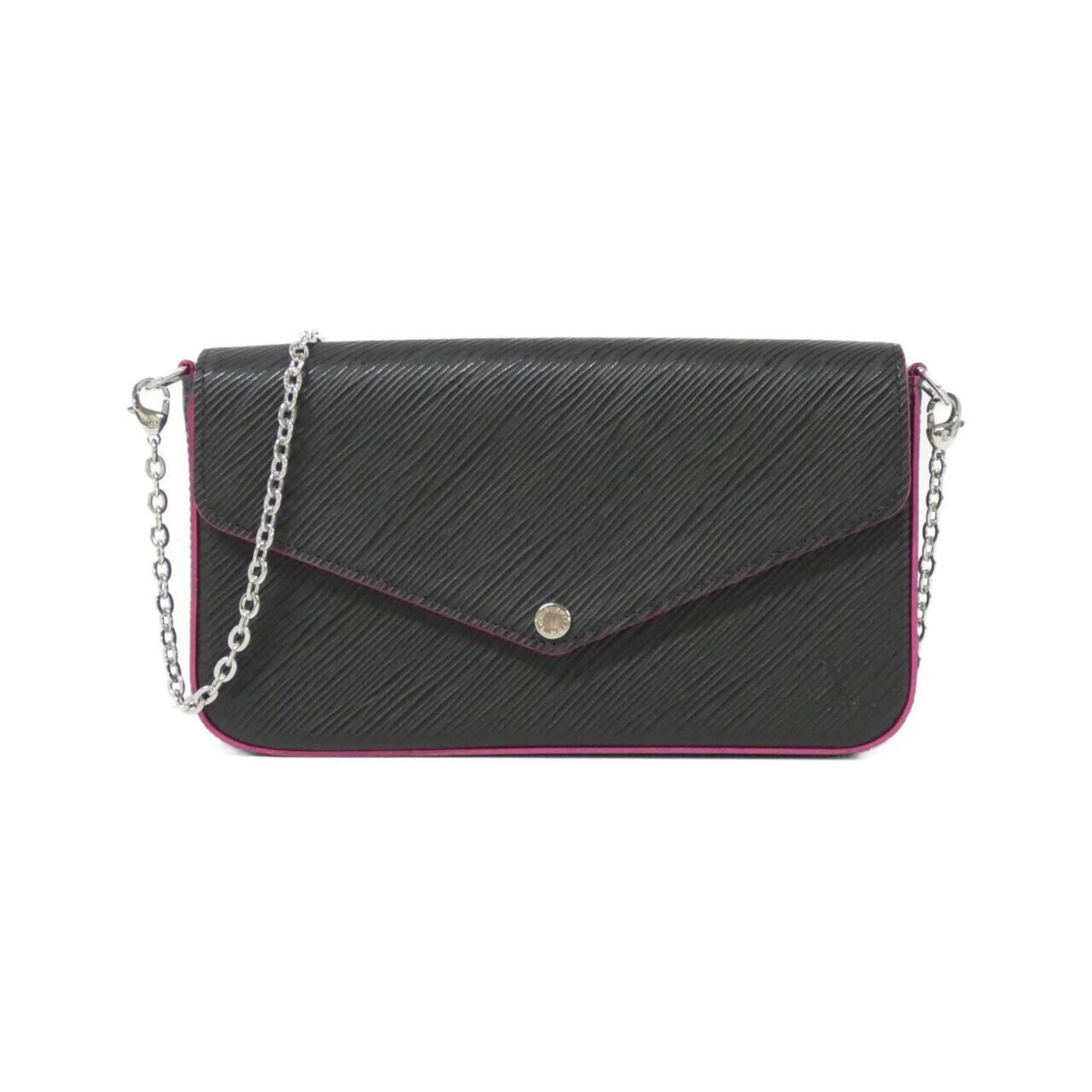 Louis Vuitton Epi Hot Pink Noir Leather Pochette Shoulder Bag (Pre-Owned)