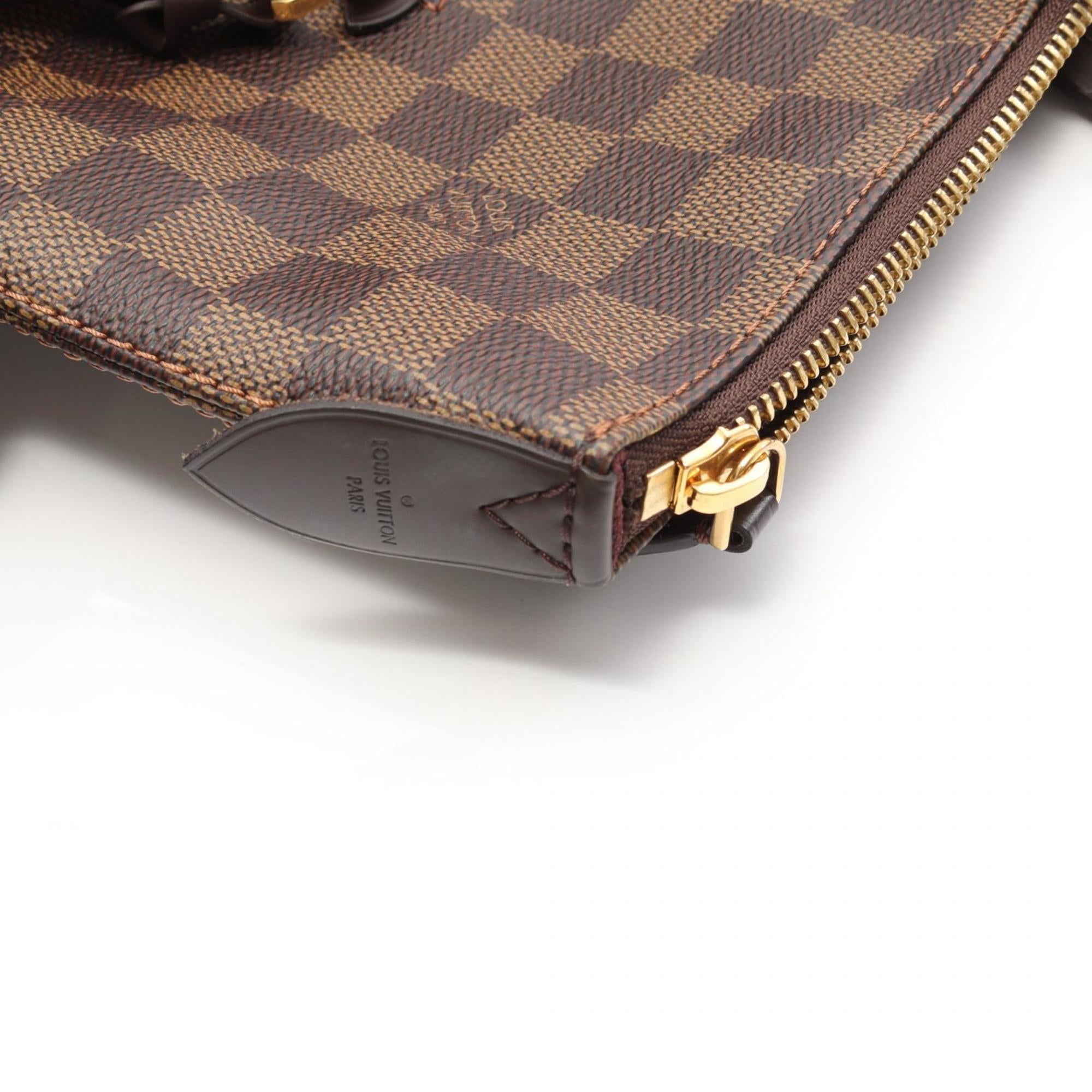 Louis Vuitton Brown Coated Canvas Leather Tote Bag (Pre-Owned)