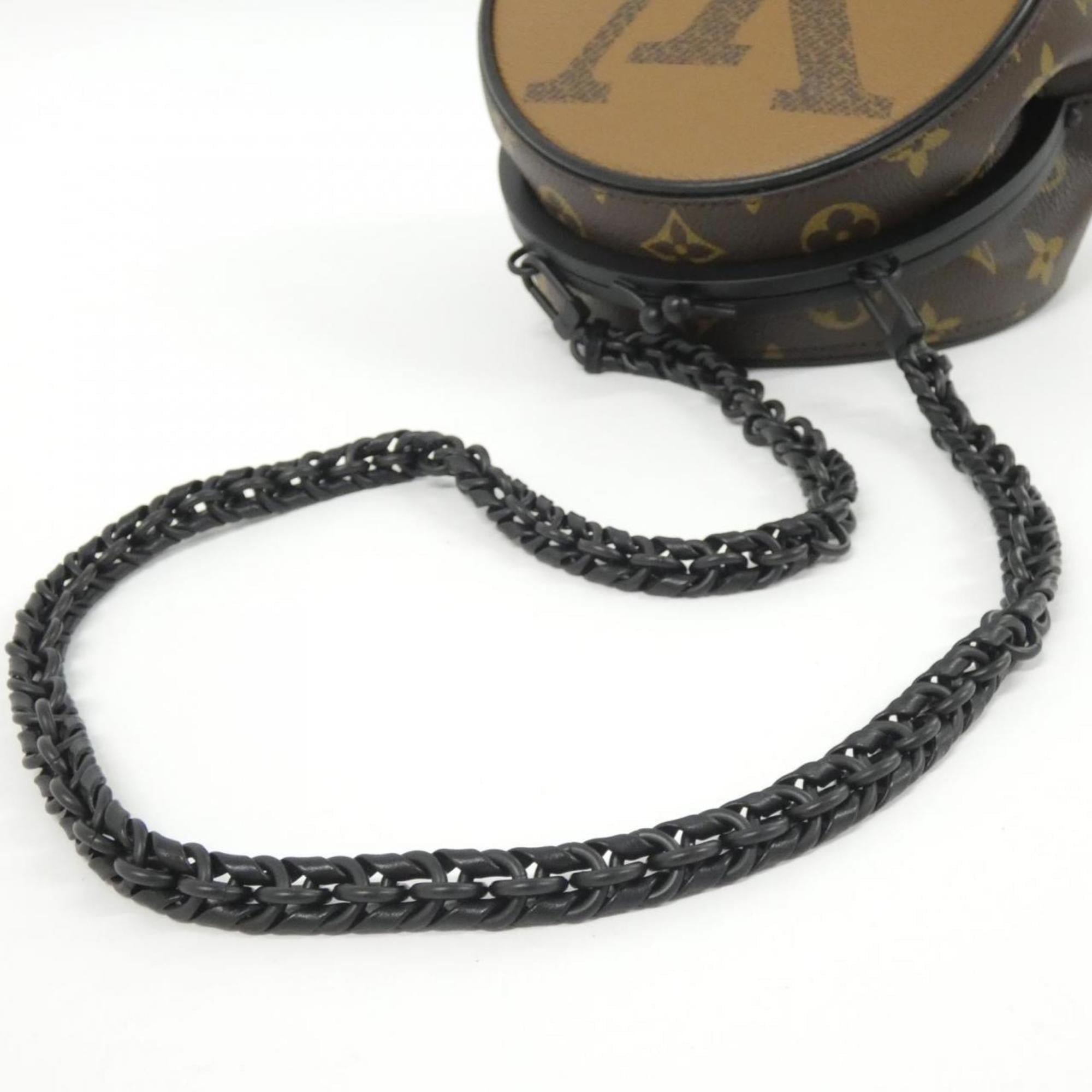 Louis Vuitton Black Brown Coated Canvas Handbag (Pre-Owned)