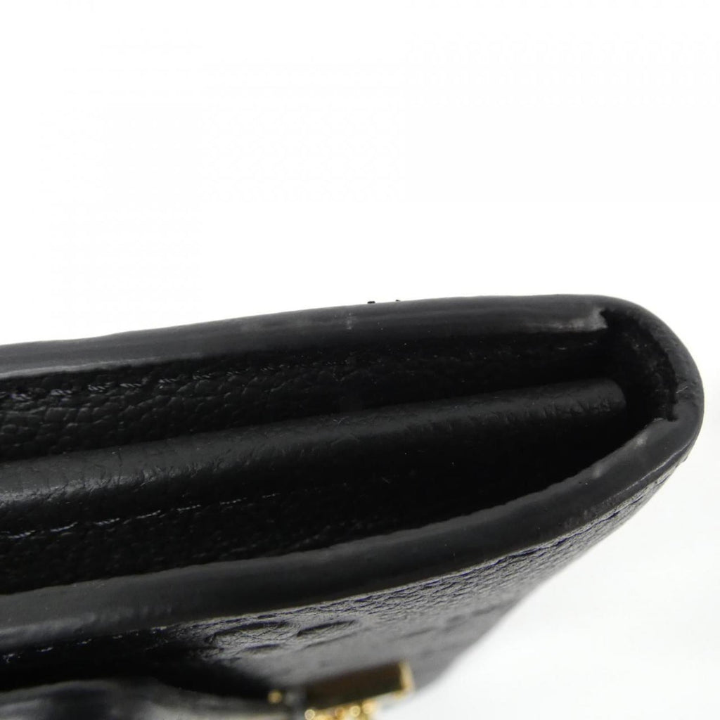Louis Vuitton Black Leather Long Wallet (Bi-Fold) (Pre-Owned)