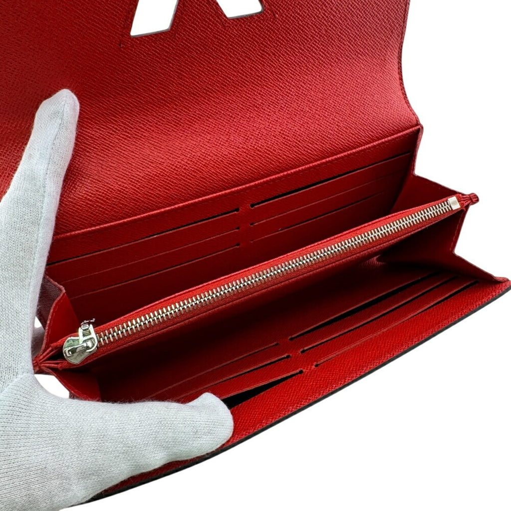 Louis Vuitton Red Color Epi Leather Long Wallet (Bi-Fold) (Pre-Owned)