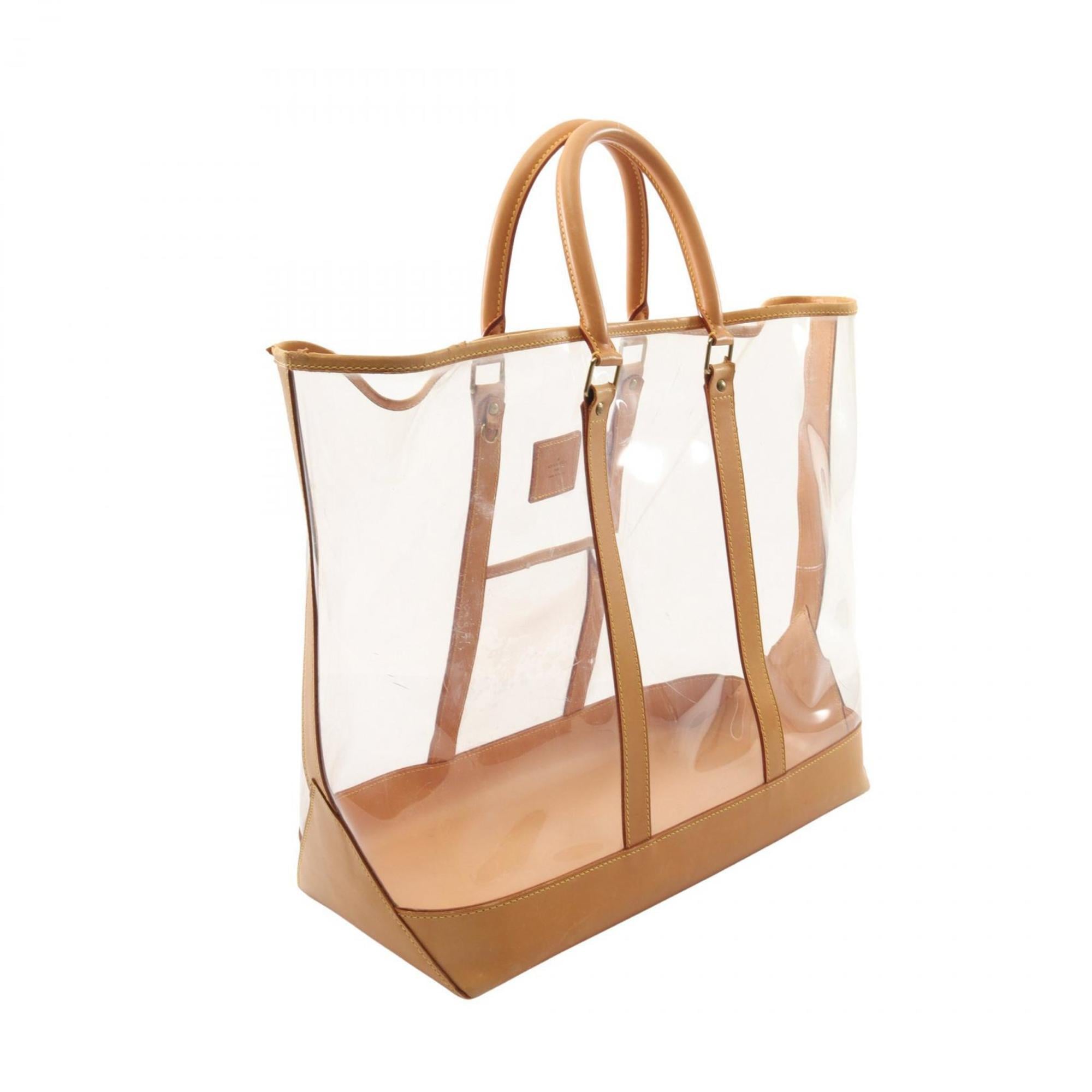 Louis Vuitton Brown Clear Vinyl Leather Tote Bag (Pre-Owned)
