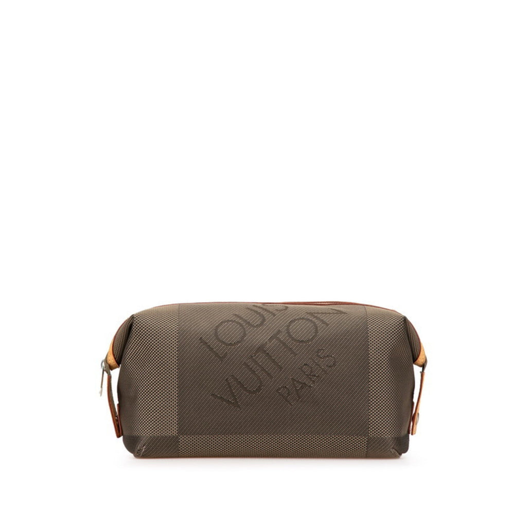 Louis Vuitton Damier Geant Earth Khaki Canvas Leather Pouch (Pre-Owned)