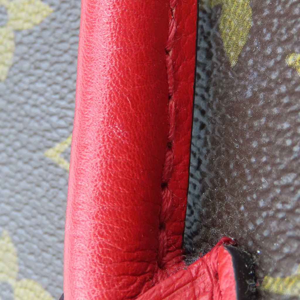 Louis Vuitton Monogram Cerise Red Brown Monogram Leather Tote Bag (Pre-Owned)